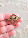 1980s Vintage Art Nouveau Style Enamelled Brooch