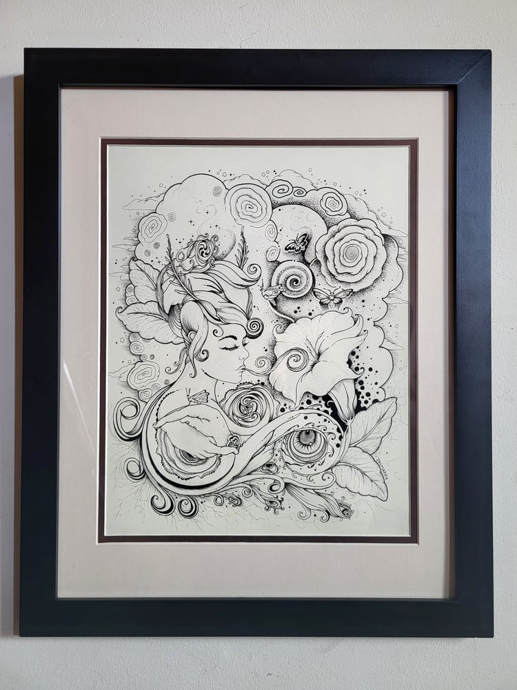 Image of Datura Dreams Drawing (framed)