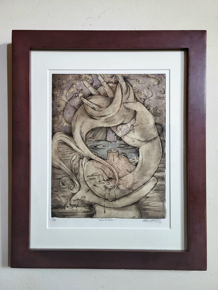 Image of Rainmaker Etching (framed)