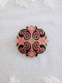 Image 4 of 1980s Vintage Historical Style Round Enamelled Brooch