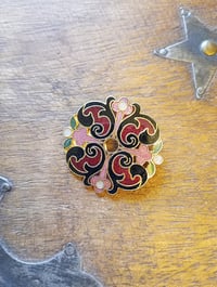 Image 3 of 1980s Vintage Historical Style Round Enamelled Brooch