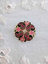 1980s Vintage Historical Style Round Enamelled Brooch