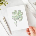 Four Leaf Clover Card, St Patricks Day Card, Saint Patricks Day Gift, Shamrock Card