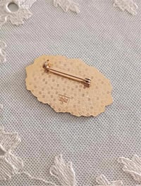 Image 5 of 1980s Vintage Historical Style Oblong Enamelled Brooch