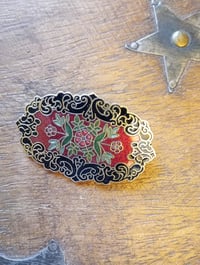 Image 3 of 1980s Vintage Historical Style Oblong Enamelled Brooch