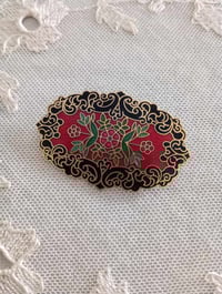 Image 1 of 1980s Vintage Historical Style Oblong Enamelled Brooch