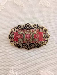 Image 4 of 1980s Vintage Historical Style Oblong Enamelled Brooch