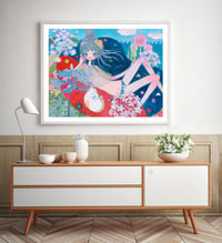 Image 2 of Aya Takano - Flowers, Enraptured, Cat, Fine Art Giclee Print, Poster