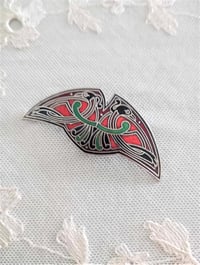 Image 1 of 1980s Vintage Celtic Birds Enamelled Brooch