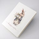 Watercolor Happy Easter Bunny Card, Cute Easter Card, Easter Card Set, Easter Greeting Card