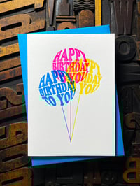 Image 3 of Birthday balloons | letterpress card