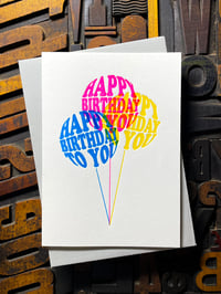 Image 1 of Birthday balloons | letterpress card
