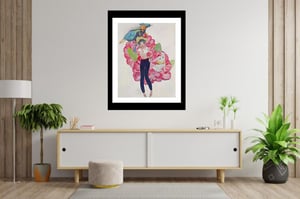 Image of Aya Takano - Nepalese rug Himalayan monal, rhododendron, festival of Dog, Fine Art Giclee Print