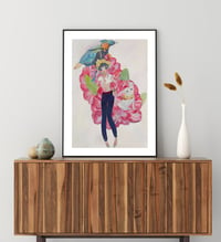 Image 3 of Aya Takano - Nepalese rug Himalayan monal, rhododendron, festival of Dog, Fine Art Giclee Print