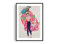 Image 1 of Aya Takano - Nepalese rug Himalayan monal, rhododendron, festival of Dog, Fine Art Giclee Print