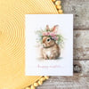 Happy Easter Card With Bunny, Easter Card Watercolor, Cute Easter Card, Easter Card Set