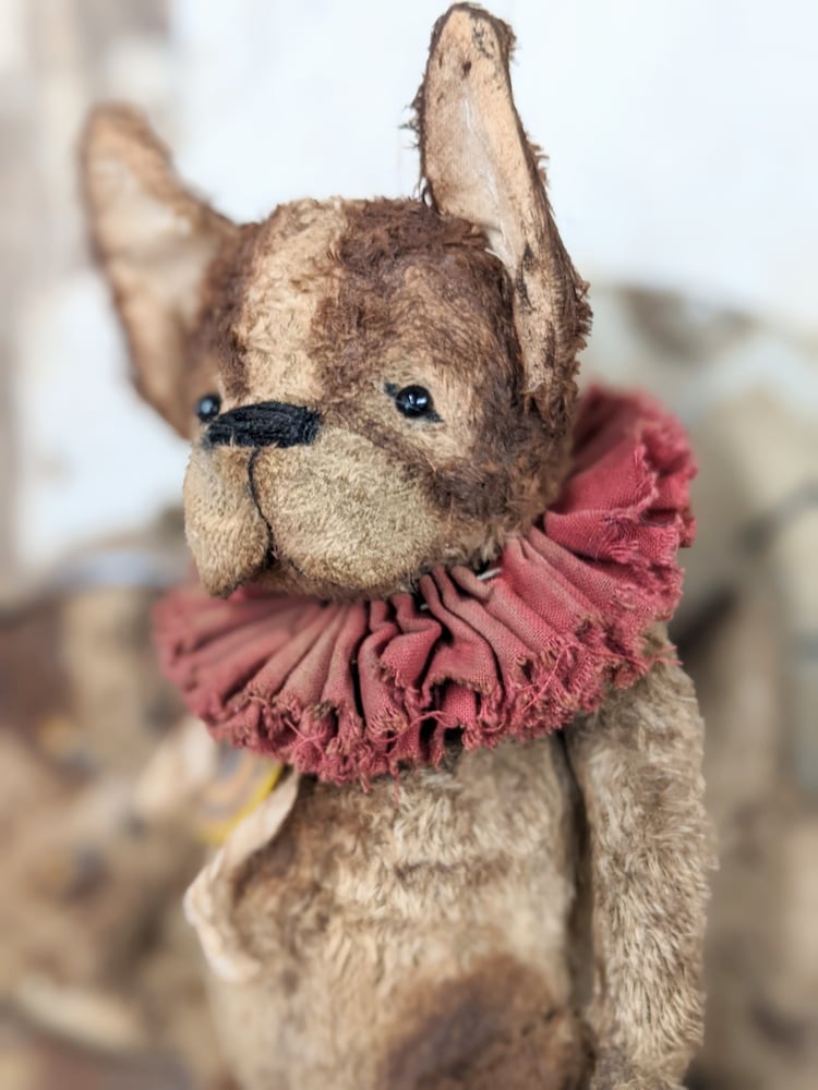 Image of French Bulldog ~ 8.5" size - Old Vintage Style Fat Brindle Frenchie by  Whendi's Bears.