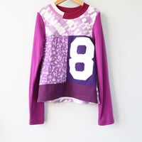 Image 1 of purple plum amethyst 8/10 8 eight eighth 8th bday birthday long sleeve party tunic top shirt