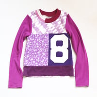 Image 2 of purple plum amethyst 8/10 8 eight eighth 8th bday birthday long sleeve party tunic top shirt