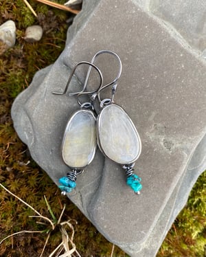 Image of Quartz, Turquoise & Sterling Silver Earrings 