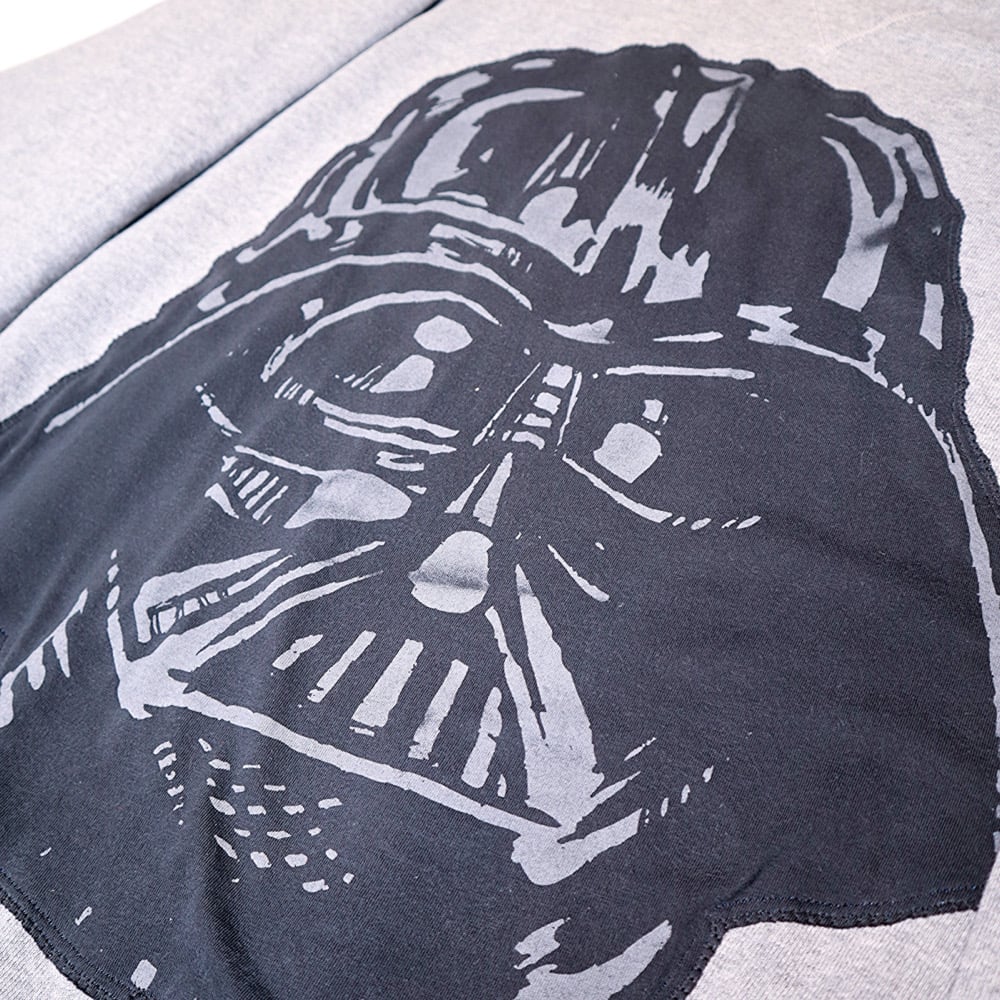 Image of UPCYCLED DARTH VADER HELMET GREY CREWNECK