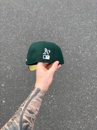 Image 4 of BABY YELLOW BRIM GREEN ATHLETICS CUSTOM FITTED CAP