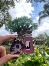 Image 4 of LAST ONE - Purple Cat with Poison Bottle Fantasy Pin