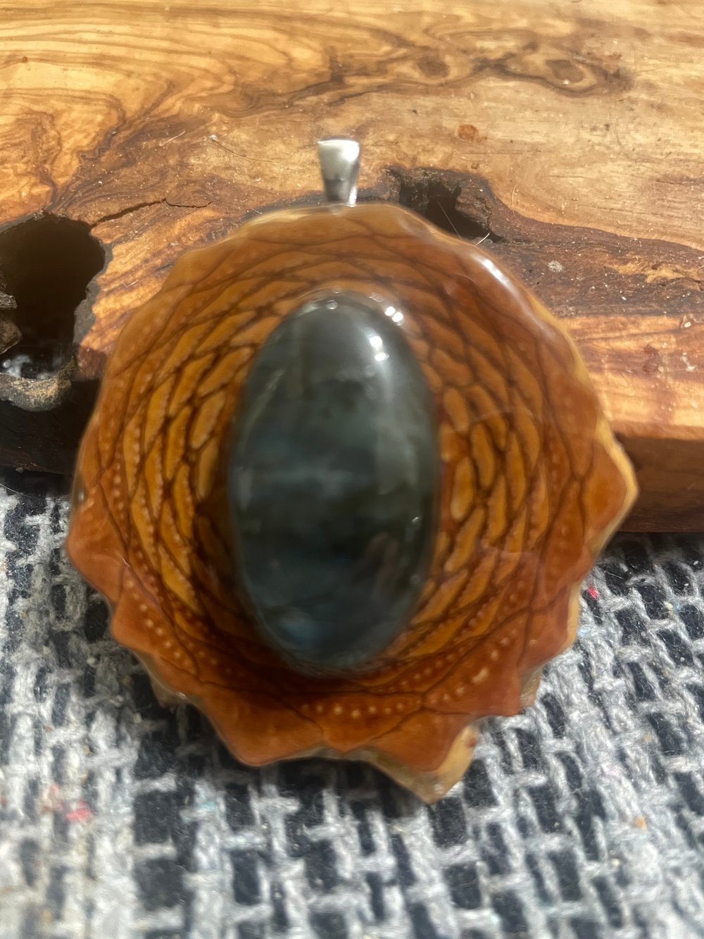 Image of Labradorite Pinecone Pendant #35