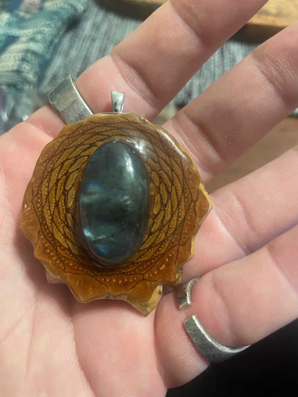 Image of Labradorite Pinecone Pendant #35
