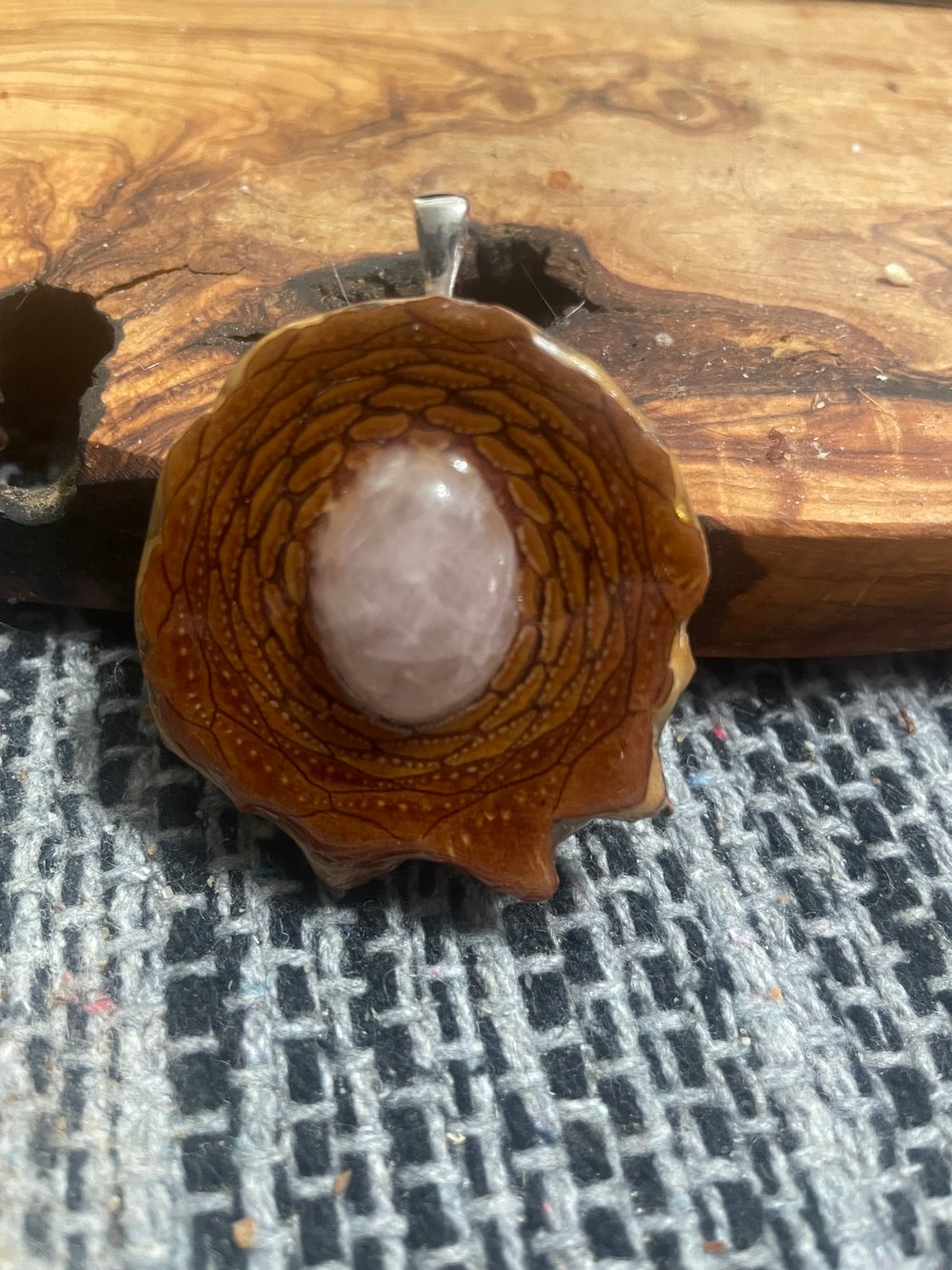 Image of Rose Quartz Pinecone Pendant #33