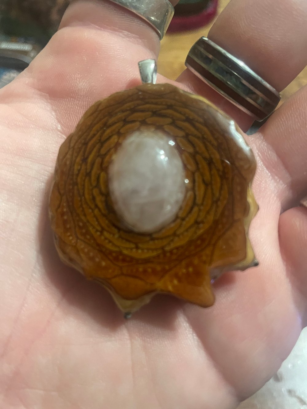 Image of Rose Quartz Pinecone Pendant #33