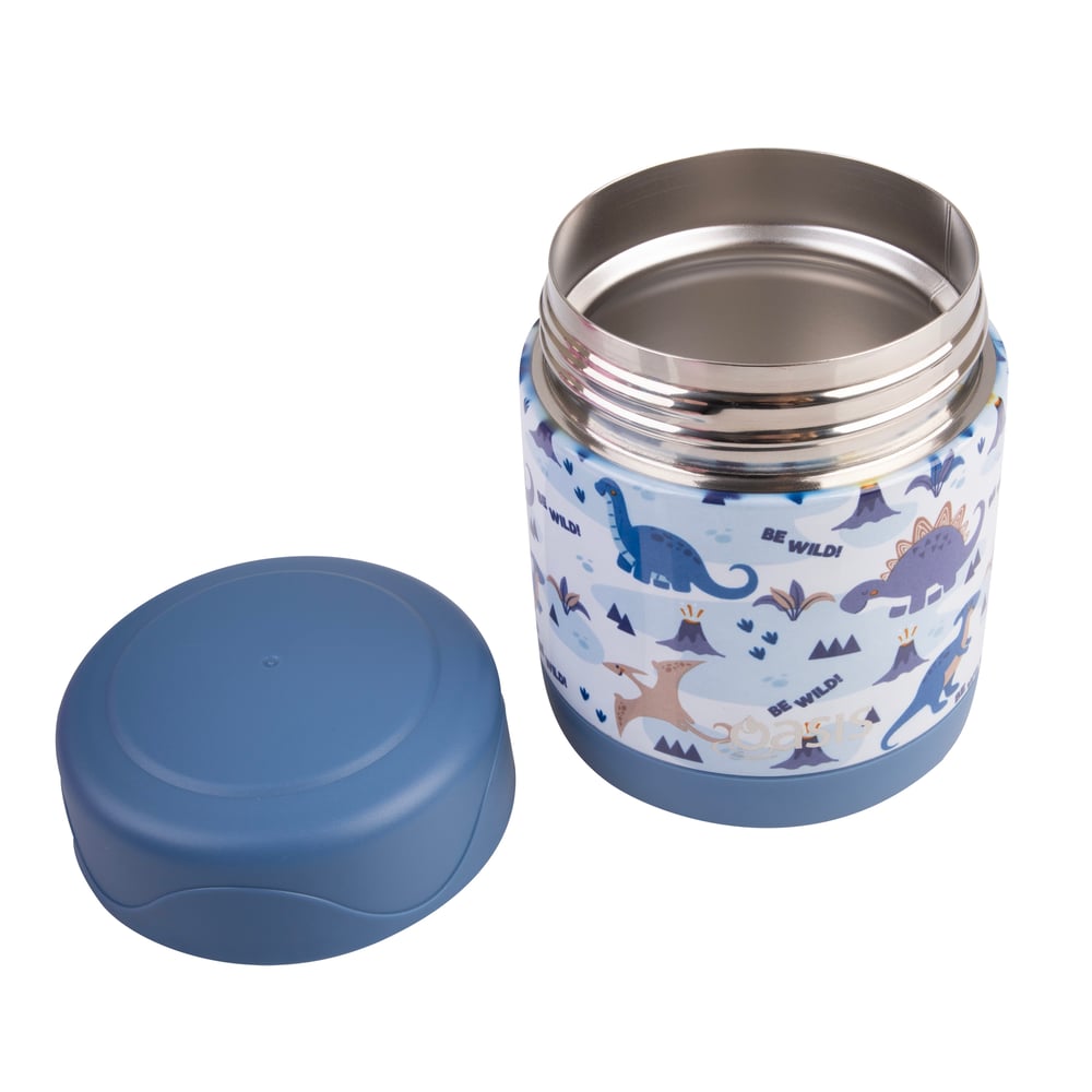 Oasis Stainless Steel Double Wall Insulated Kids Food Flask 300ml Dinosaur Land