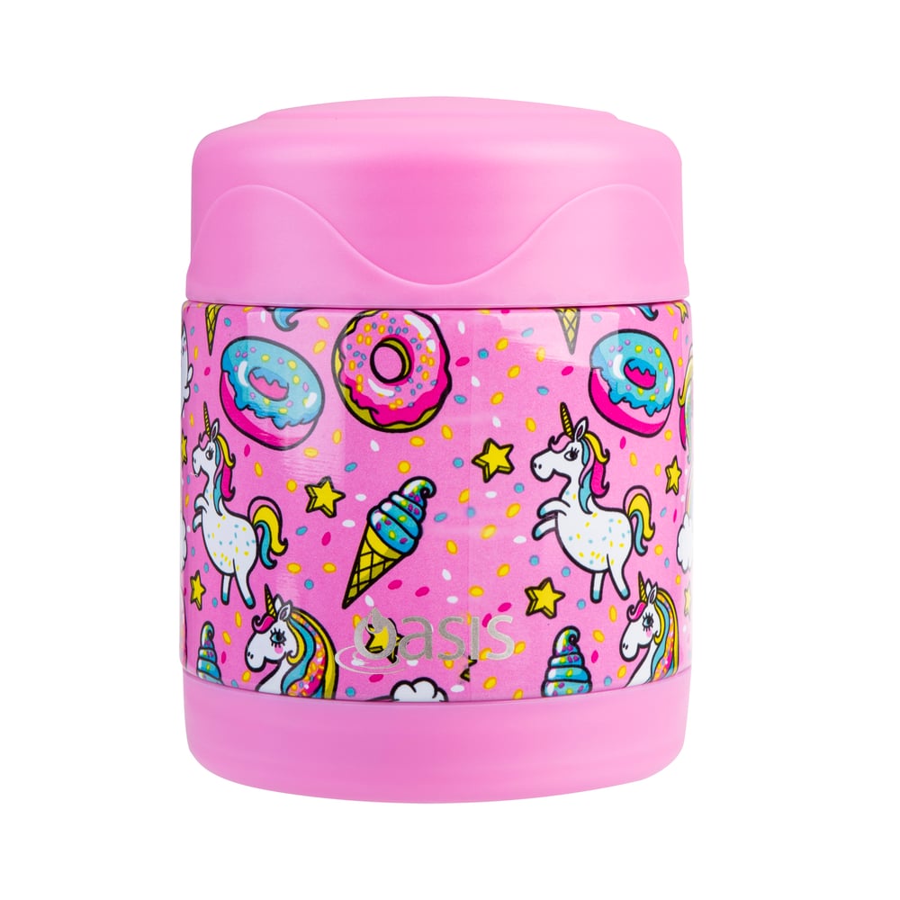 Oasis Stainless Steel Double Wall Insulated Kids Food Flask 300ml Unicorn