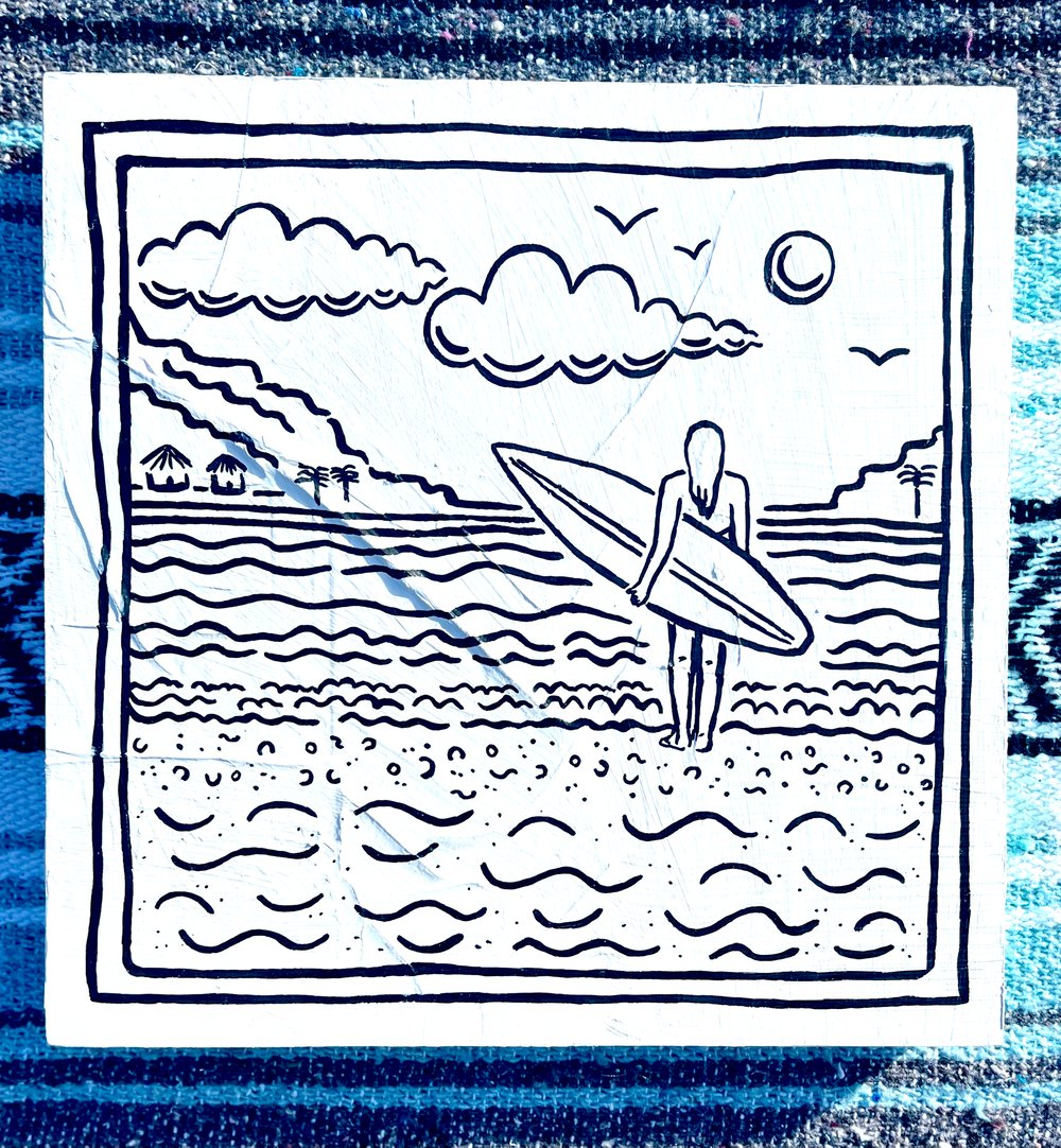 Surfer Girl (Wooden Panel)