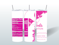 Image 5 of Barbie Themed Tumbler |Barbie Sneaker Tumbler| Red Bull Barbie| 20oz Skinny Tumbler