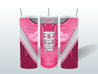 Image 2 of Barbie Themed Tumbler |Barbie Sneaker Tumbler| Red Bull Barbie| 20oz Skinny Tumbler