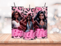 Image 3 of Barbie Themed Tumbler |Barbie Sneaker Tumbler| Red Bull Barbie| 20oz Skinny Tumbler