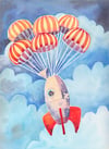 Mice on the Moon original artwork: Rocket Parachutes