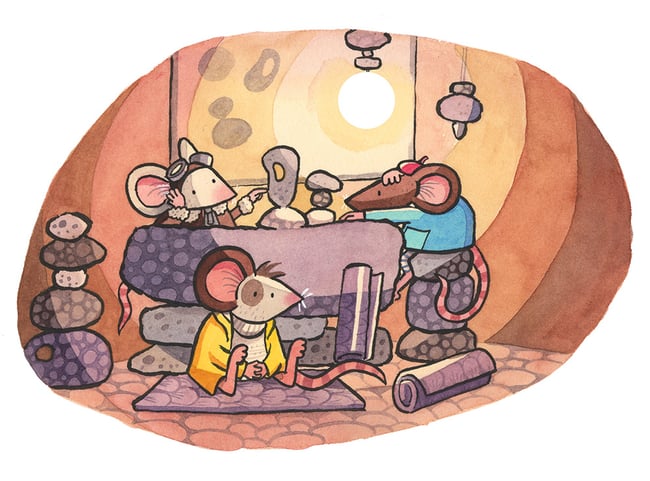 Mice on the Moon original artwork: Stranded on the Minimoon