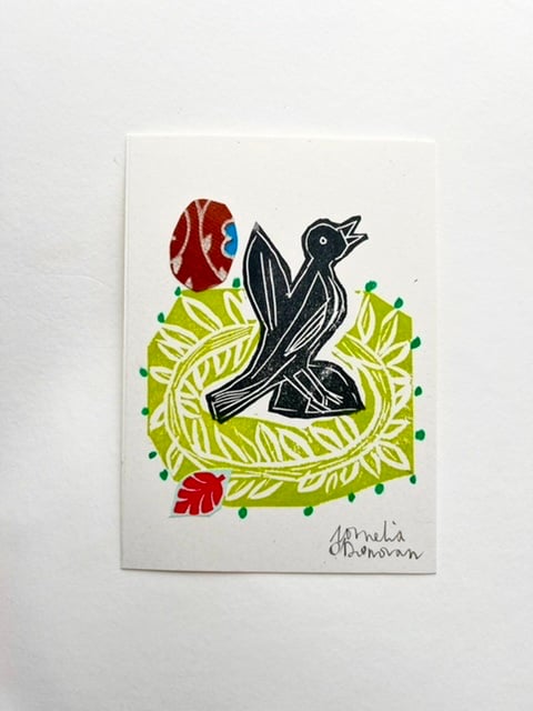 Image of spring chick / relief print 