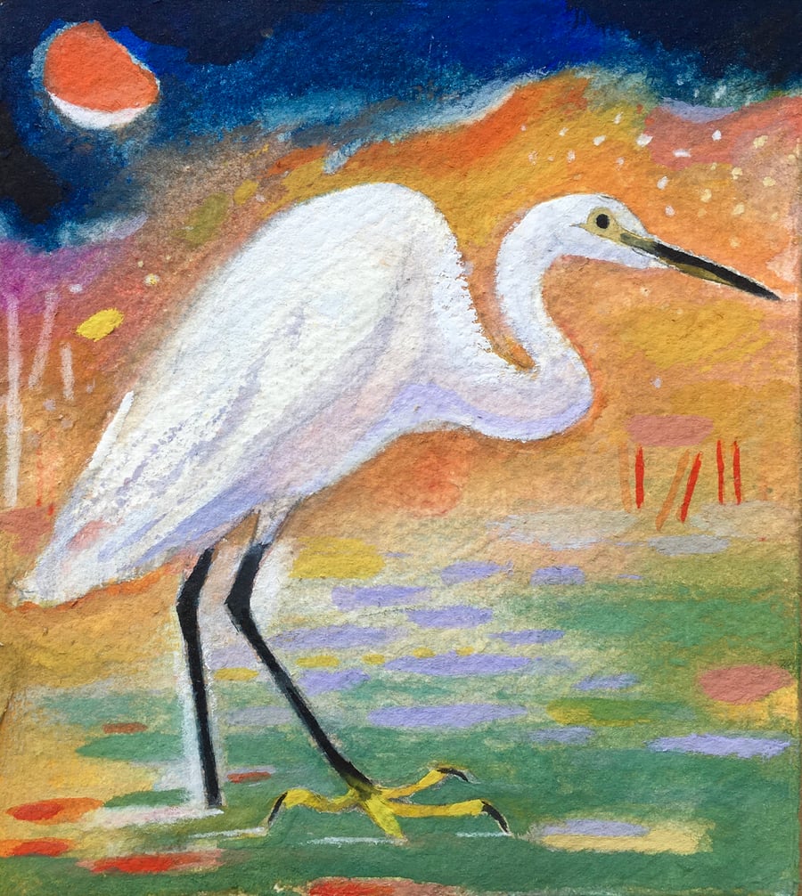 Image of Egret watercolour
