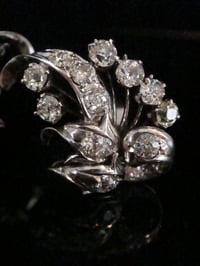 Image 2 of ART DECO EDWARDIAN 18CT WHITE GOLD 4.00CT OLD CUT DIAMOND EARRINGS
