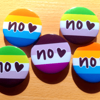 Image 1 of LGBTQ+ Aroace "No ♥" 1.75 Inch Pin Button