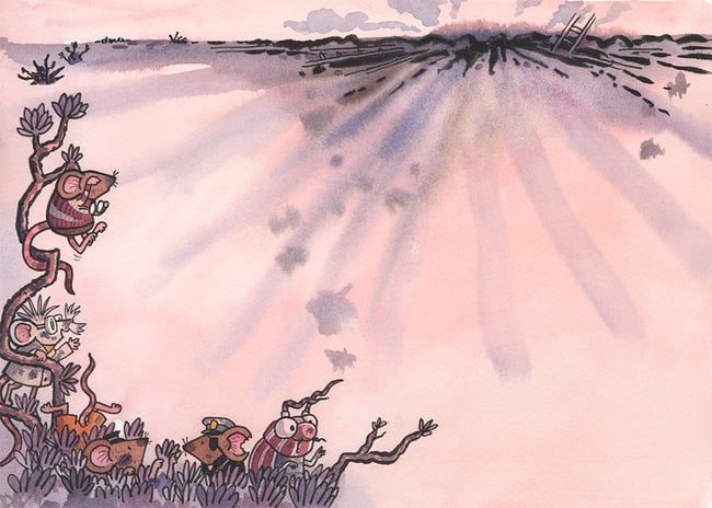 Mice on the Moon original art: Blast Site