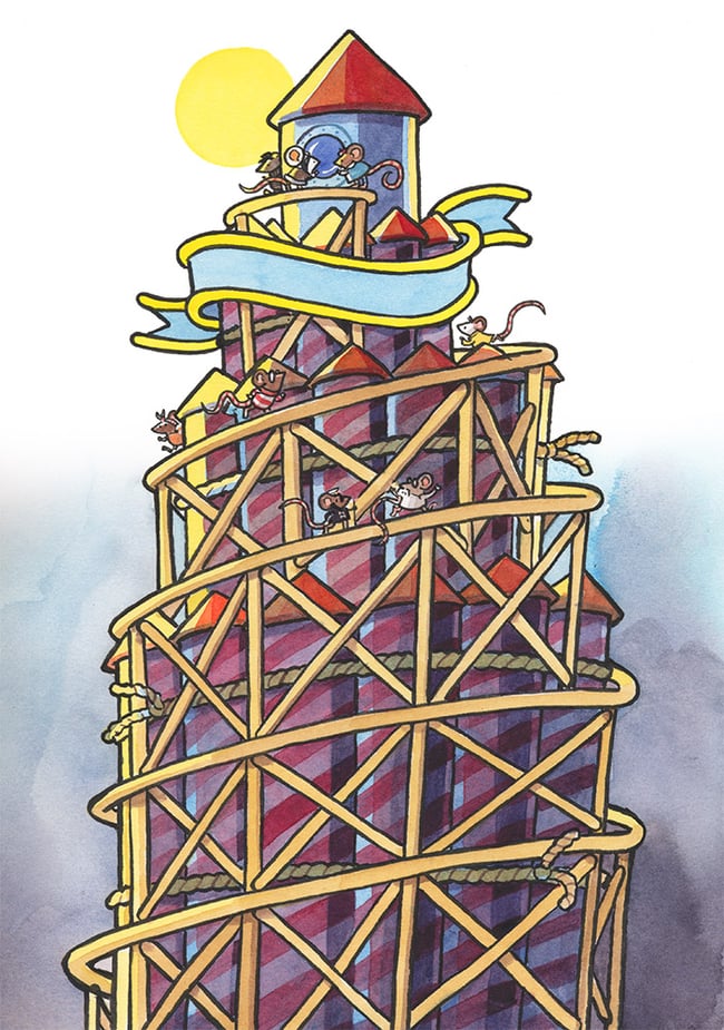 Mice on the Moon original artwork: Rocket Chapter Head