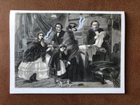 Handmade Greeting Card Victorian  Women Shoppping and Smoking Pipes