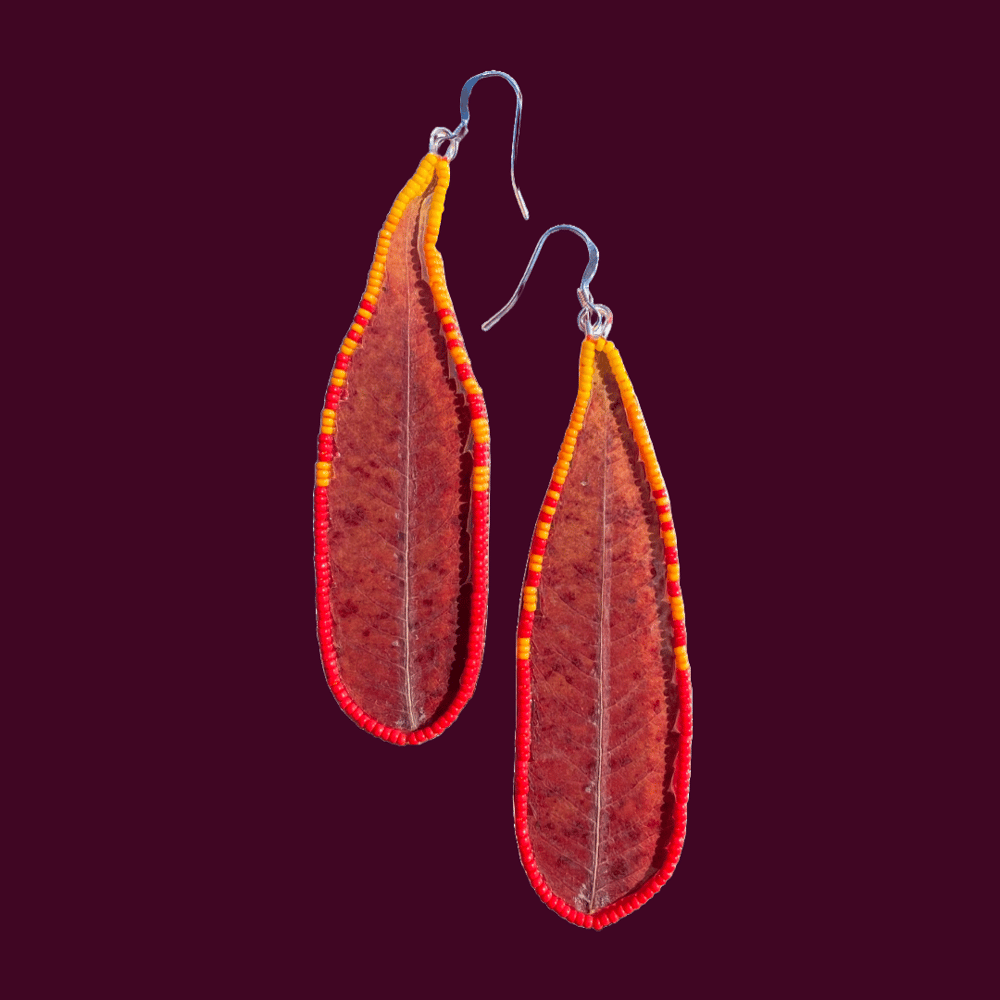 Image of Flame Leaf Earrings