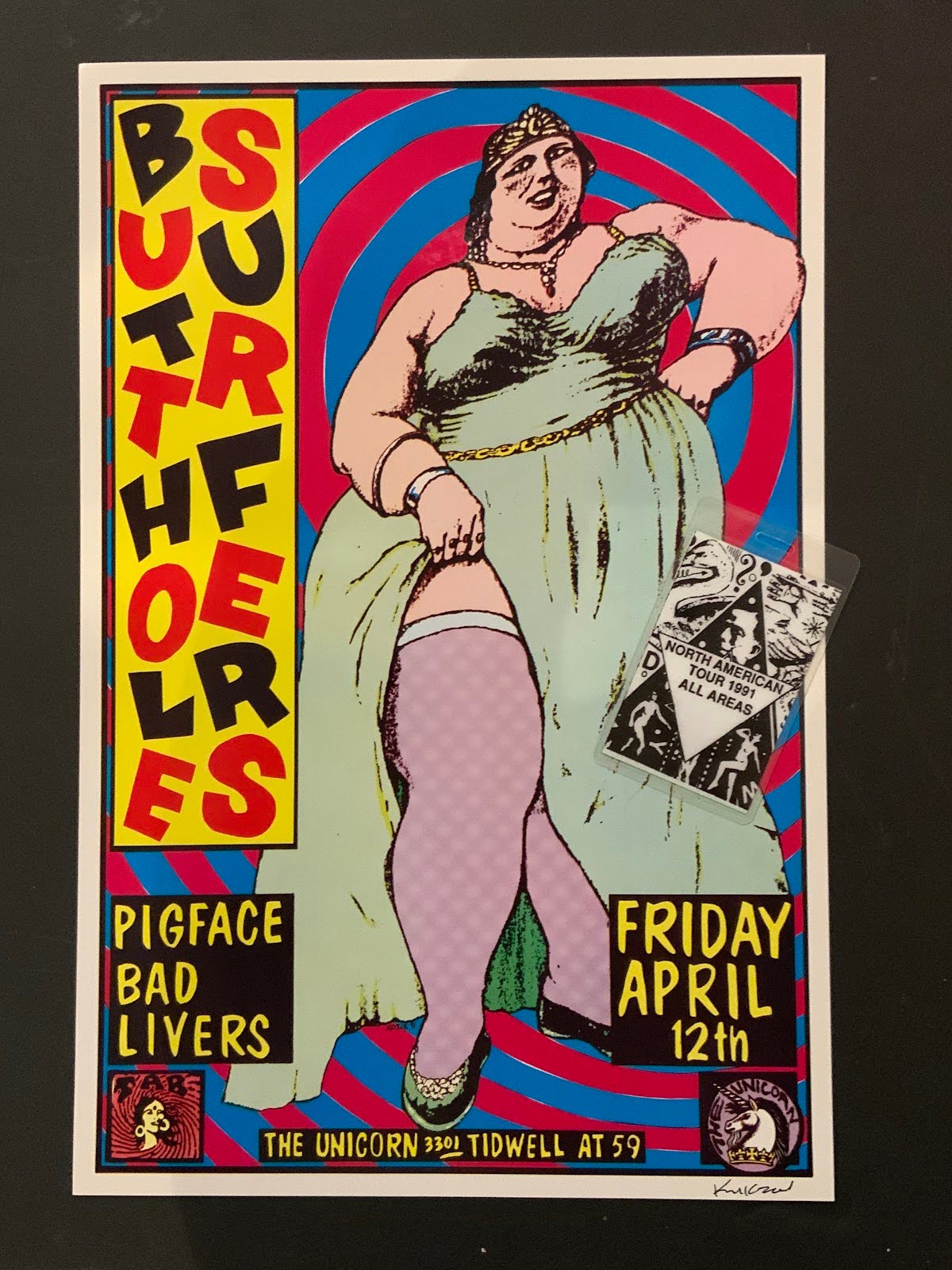 Kozic Signed Butthole Surfers + Pigface Show Poster / Martin Atkins