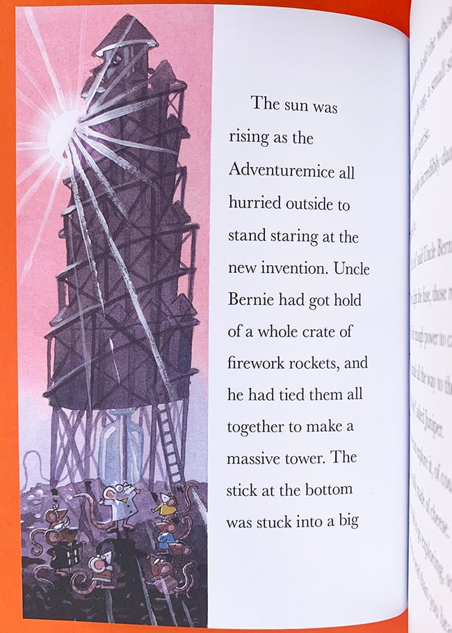 Mice on the Moon original art: Sunrise on Quatermouse Rocket