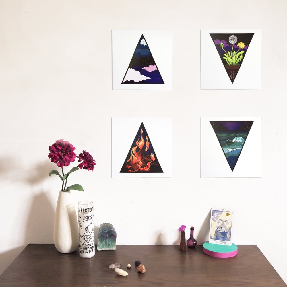 Image of Elements print set (all four!) fire, water, earth, air